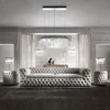Modern Luxury Italian Sofa tufted nubuck leather sofa for Livingroom furniture