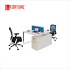 White 2 seat fancy office desk with drawer and blue hanging slot for sale