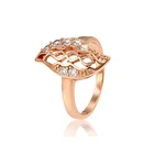 13208 xuping fashion latest rose gold leaf ring designs for girls