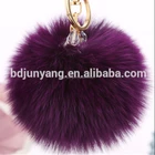 fox tail fur accessory/dyed fur pom pom/black rabbit fur ball