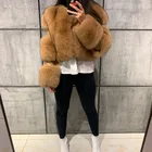 women's winter warm soft real fox fur coat ladies natural fox fur jacket short