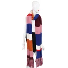 Contrast color 100% acrylic long tassel lady knitting scarf