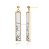 Rectangle Marble White Turquoise Stone Drop Earring