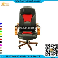 XQ-6014 Popular Ergonomic Luxury PU Leather Wood Base Boss Office Chair