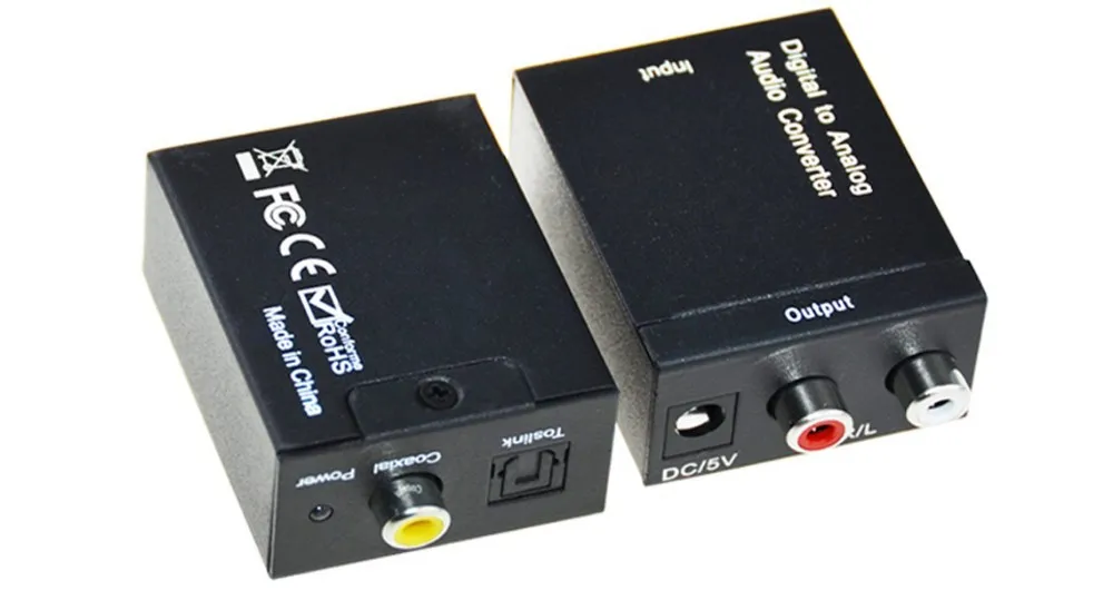 toslink/spdif coax to 2 rca converter analog dac