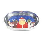 Promotional oval shape anti slip metal bar serving tray