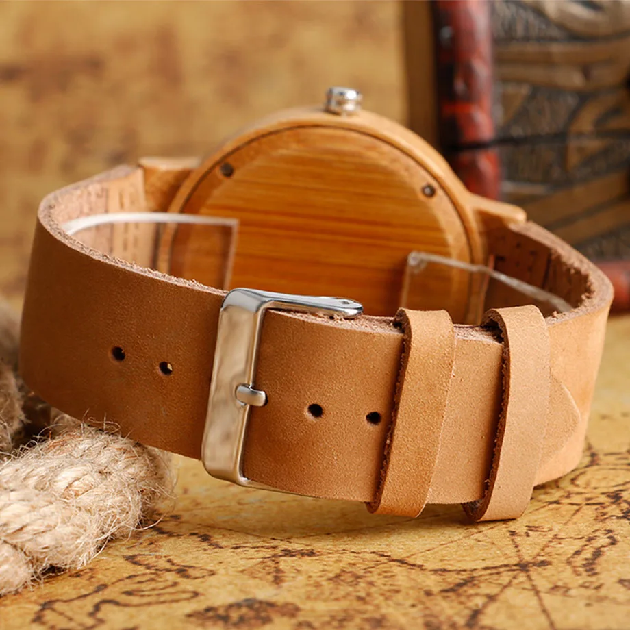 High Fashion Bamboo Natural Wood Watches Deer Moose Head Brown Standard Men Dress Watch Analog Round Clock Gift 2017 (10)