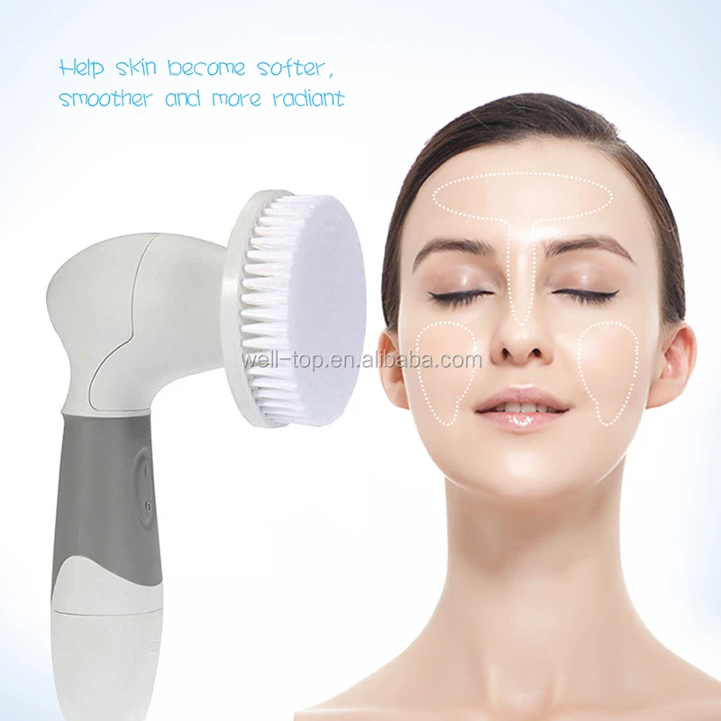 Battery Operated Facial Cleansing Brush 4 In 1 Set Microdermabrasion