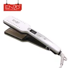 ENZO 2019 new custom hair styling salon equipment ceramic fast heat flat iron wide plate white hair straightener