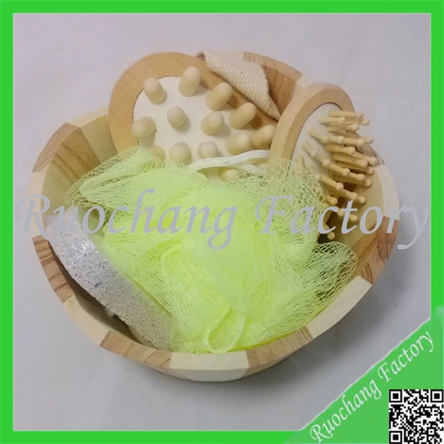 mini wooden bath set / spa gift set / bath shower set