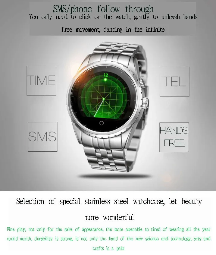 Vintage Smartwatches Reloj Inteligente Android Wear Smart Android Watch Smartwatch Android IOS with Camera Stainless Steel Case
