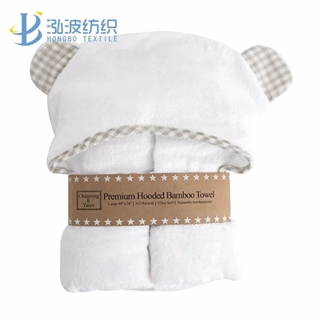 80cmx 80cm or custom bamboo cotton terry baby hooded towel