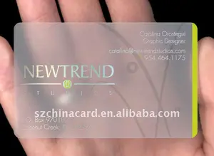 clear plastic pvc business cards calling card name card