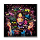 Abstract Waterclour African Women Stretched Canvas Art Wall Decor Printed Painting