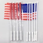 led flashing customized cheap hand waving flag with plastic pole