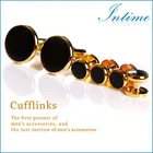Fashion Gold plated Men's Metal Buttons Cufflinks and Buttons sets Enamel Shirt Studs