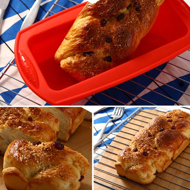 Rectangle Shape Toast Bread Mold Large Silicone 3D Cake Mould Loaf Pan Non-Stick Silicone Cake Baking Tools DIY Bakeware (7)