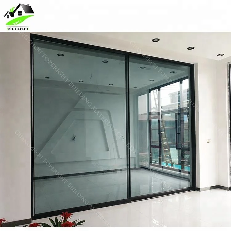 Philippines Price Double Glass Aluminum Automatic Sliding Door