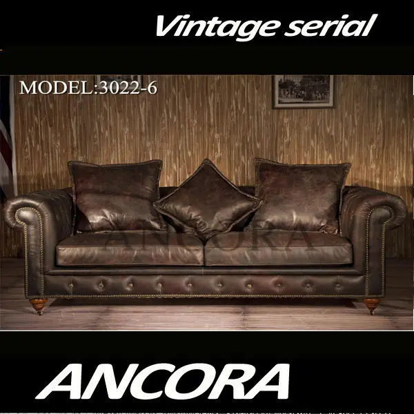 wohnzimmer chesterfield:Vintage Style Leather Sofa wohnzimmer chesterfield:Vintage Style Leather Sofa