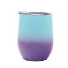 2019 New egg shaped mug double wall stainless steel insulated wine tumbler cups with lid custom logo 12oz