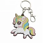 Oneway Manufacturer Professional Custom Rubber PVC Cartoon Unicorn Keychain