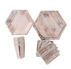 Birthday Party Supplies Rose Gold Metallic Disposable Paper Plate