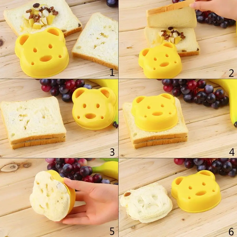 2015 new Home DIY Cookie Cutter Plastic Sandwich Toast Bread Mold Maker Cartoon Bear cake mold cooking tools