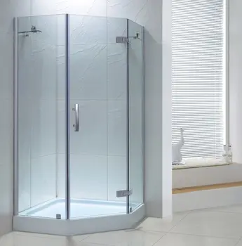 Hot Sell Folding Aluminum Frame Tempered Art Glass Shower Door