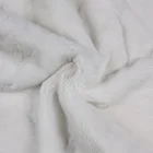 Ivory White Color Rex Rabbit Fur Throw/Blanket w/Black Backing 60x120cm