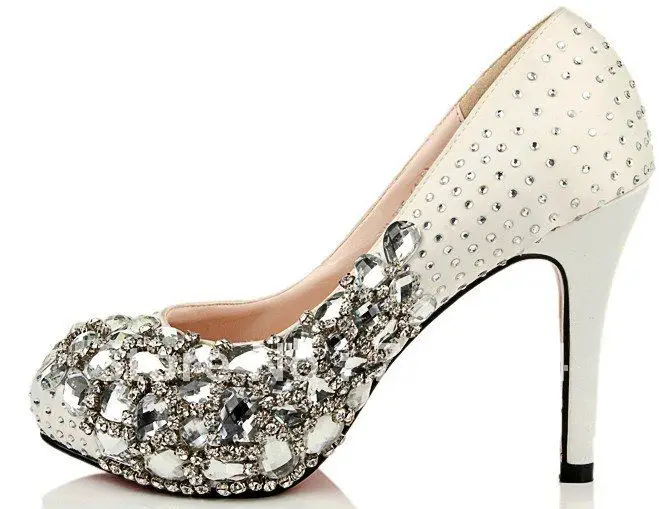 BS295 free shipping custom make white wedding shoes with blue rhinestones
