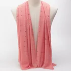 Fashion pearl chiffon hijab new design arab scarf chiffon hijab shawl