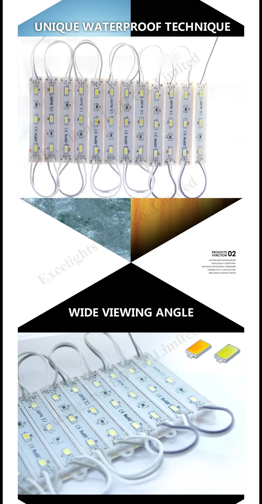 Ready Stock China Factory Wholesale DC 12V 0.72W CE RoHS 5730 SMD 3 Epoxy Resin Samsung Waterproof LED Module For Light Box