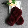 Fashion color design soft warm lady real rabbit fur scarf