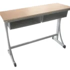 School Furniture Chair Wooden and Desk Modern Simple Double Desk/Wooden Double Desk Double School Desk and Chair