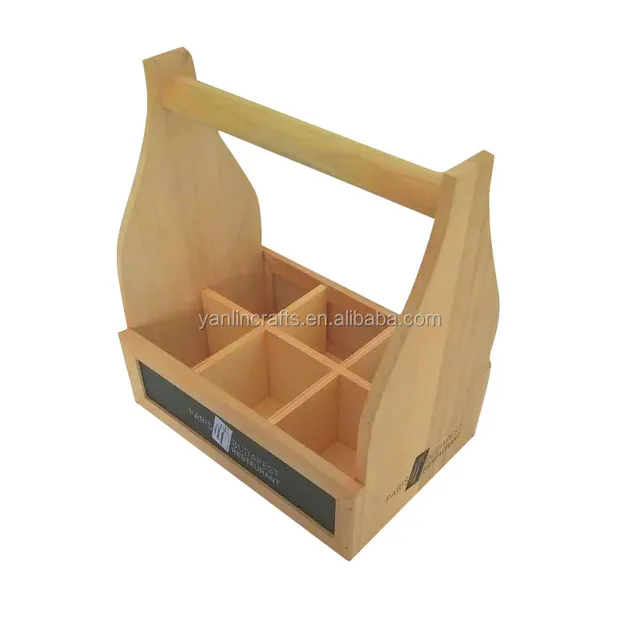 Custom logo printing new design 6 bottles wine case wood wine carrier