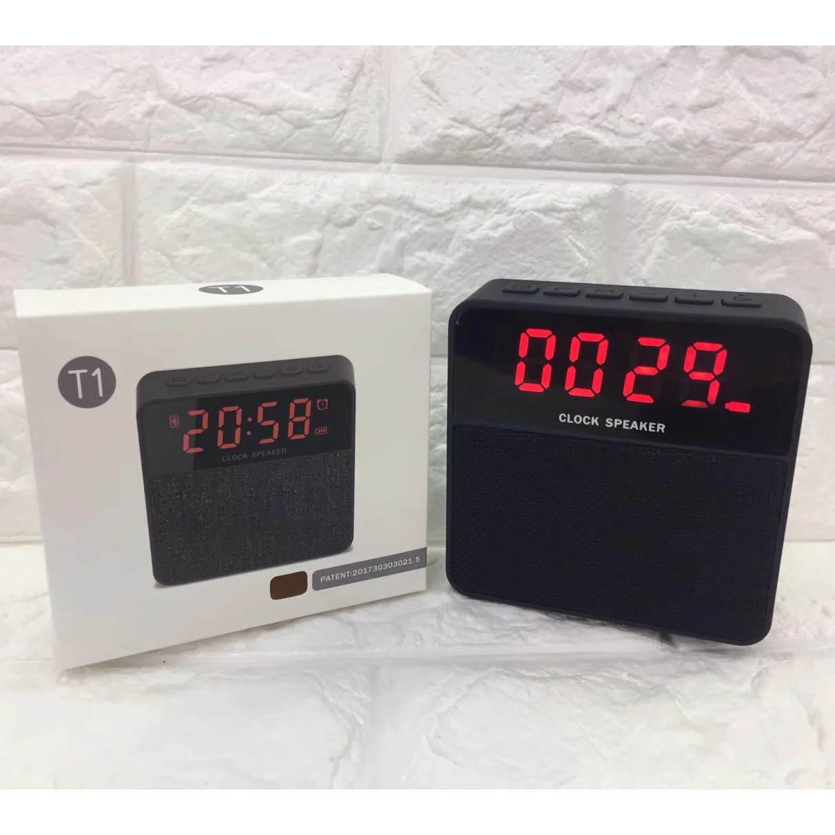 T1 fabric bluetooth alarm clock speaker with screen - ANKUX.COM