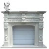 European Cultured Flower Carved Marble Fireplace Surround For Sale