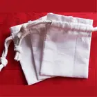 handmade drawstring cord muslin cotton pouch sling bag with logo printed