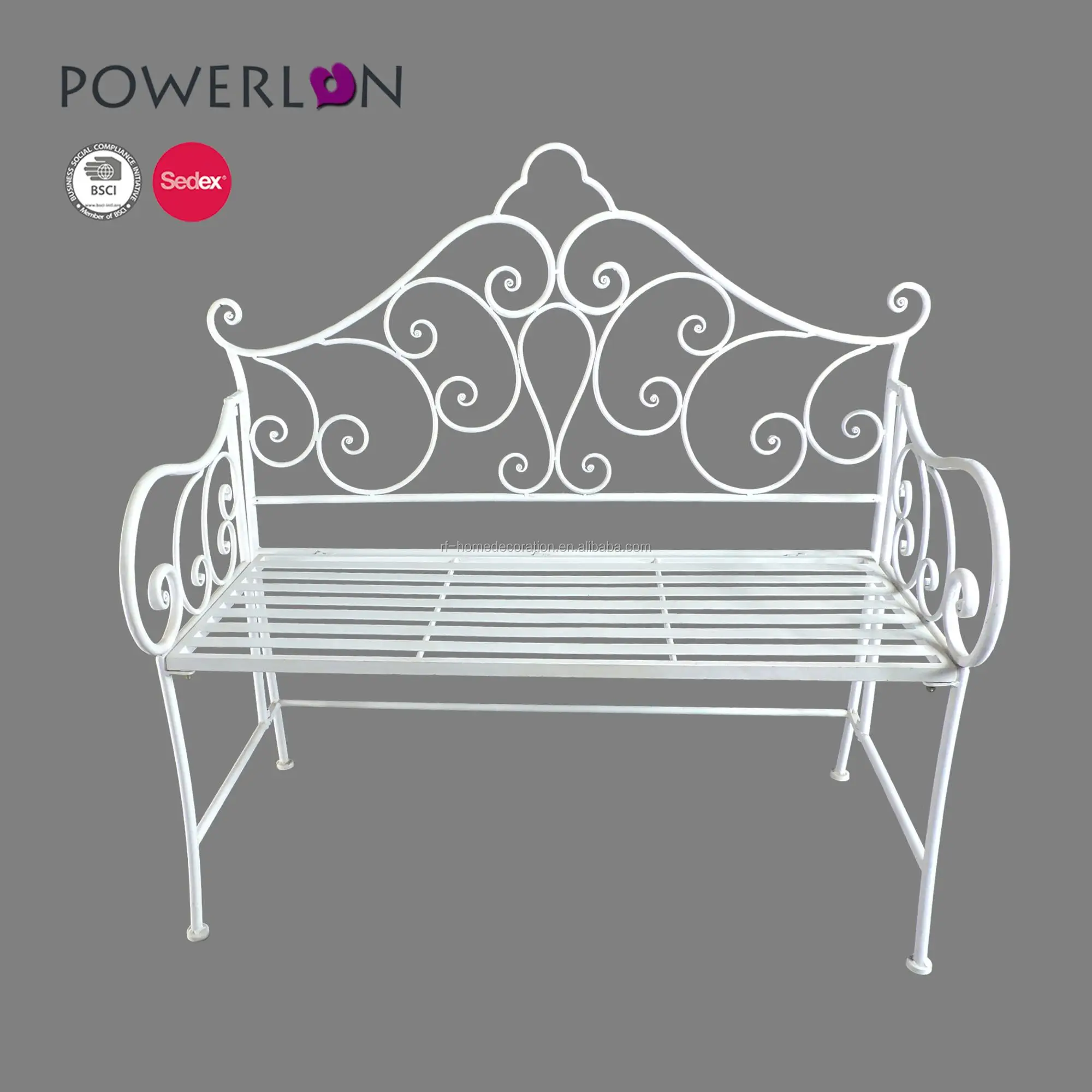 Outdoor Antique White Wrought Iron Unique Garden Park Bench Buy