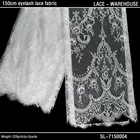 Wholesale fashion african 150cm wide nylon eyelash lace fabric for bridal dress/ nylon chantilly lace trim fabric