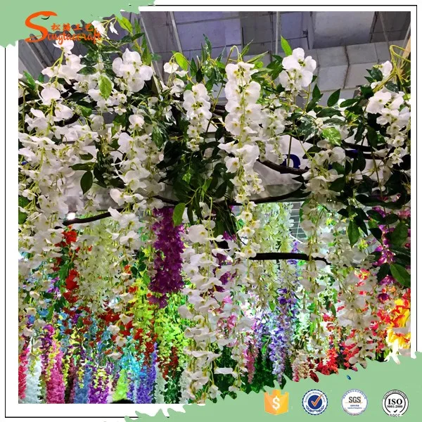 1m hot sale Chinese silk cloth wedding decoration artificial wisteria flower tree