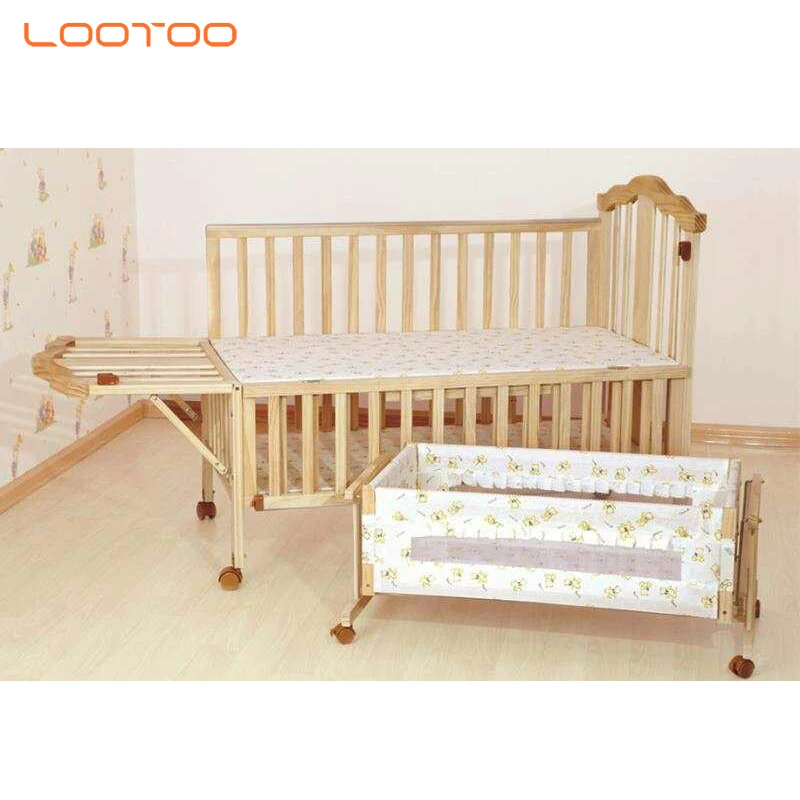 Natural Wooden New Designs Cheap Prices Crib Baby Bed Cot For