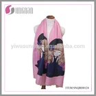 Europe New Winter Warm Cute Girl Printing Cotton Scarf Shawl