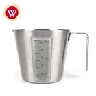 kitchen Accessories Stainless Steel Coffee Milk Measuring Jug with window