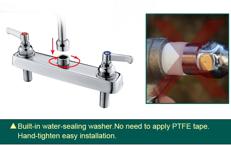 Deck-mounted 2 hole kitchen faucet solid brass faucet manufacturers