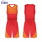 2018 New design sublimation customized basketball jersey uniform black and red