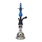 Saudi Khalil Mamoon Style Shisha Hookah Lacquer Color Blue Zinc Alloy Dubai Egypt Hookah In Wholesale Z-9004