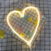 Special Valentine's Day gift warm white versatile LED heart neon table light for bedroom