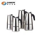 Customized moka 2/4/6/9 cups stainless steel espresso coffee maker