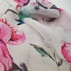 hand painted flower digital printing chiffon silk fabric